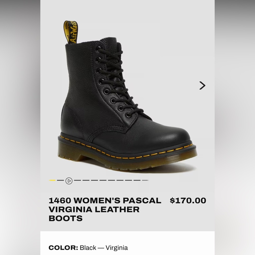 Dr. Martens 1460 Virgina Pascal black leather boots women’s